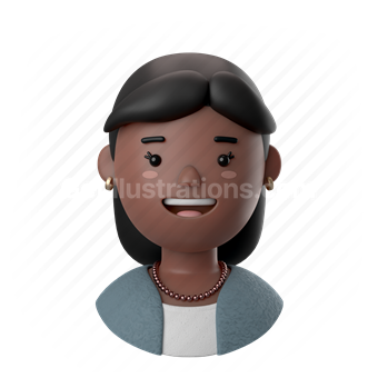 female, woman, people, person, african, earrings, necklace, pearl necklace, sweater