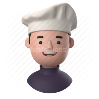 man, male, people, person, chef hat, chef, cook, turtleneck