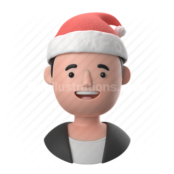man, male, people, person, christmas, hat, santa