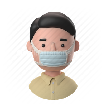 man, male, people, person, face mask, mask, shirt