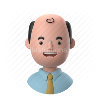 man, male, people, person, shirt, tie, office, formal, bald, balding