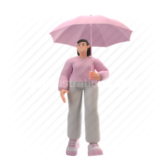umbrella, weather, protection, woman, female, person, girl