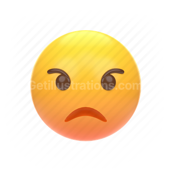 emoticon, emoji, sticker, face, angry, annoyed, center