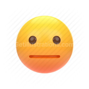 emoticon, emoji, sticker, face, bored, speechless, center