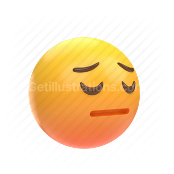 emoticon, emoji, sticker, face, disappointed, sad, right
