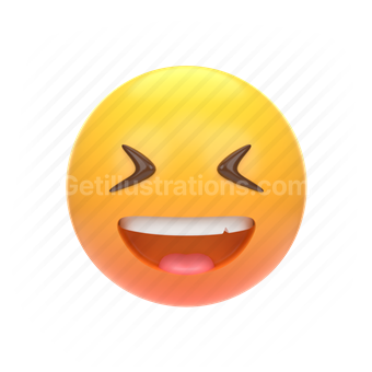 emoticon, emoji, sticker, face, happy, laugh, hysterical, laughing, center