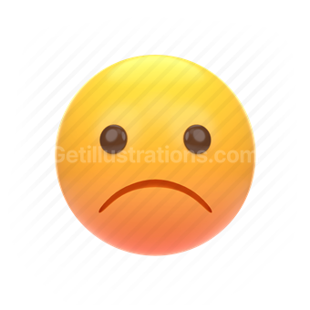 emoticon, emoji, sticker, face, sad, unhappy, center