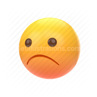 emoticon, emoji, sticker, face, sad, unhappy, left