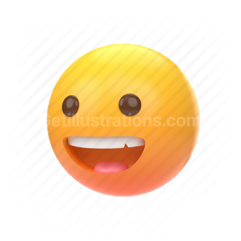 emoticon, emoji, sticker, face, smile, happy, laughing, laugh, left