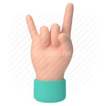 emoticon, emoji, sticker, gesture, hand, rock, light