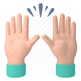 emoticon, emoji, sticker, gesture, raise, hands, light