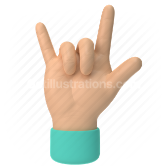 emoticon, emoji, sticker, gesture, rock, hand, asian