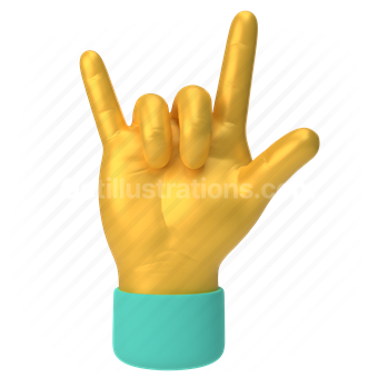 emoticon, emoji, sticker, gesture, rock, hand, yellwo