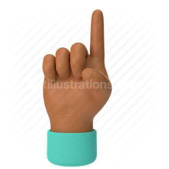 emoticon, emoji, sticker, gesture, up, finger, hand, medium, dark