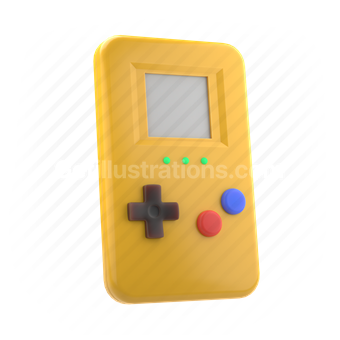 handheld, console, game, device, electronic, retro, button, screen