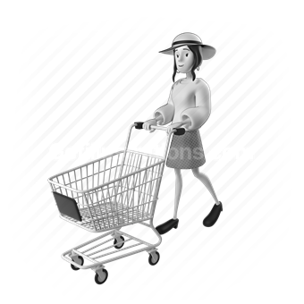 woman, people, shopping, shop, store, cart, basket, purchase