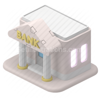 bank, banking, money, building, map