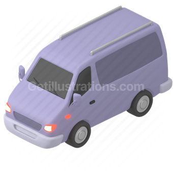 van, transport, vehicle, car, road, map