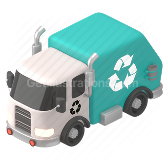vehicle, garbage, truck, transport, road, map