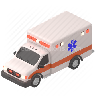 ambulance, emergency, service, car, vehicle, road, map
