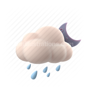 temperature, climate, forecast, environment, cloud, cloudy, moon, raining, rain