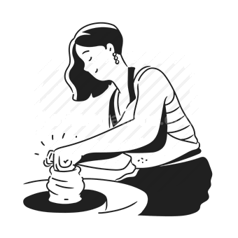 woman, pottery, craft, creativity, hands, meditation