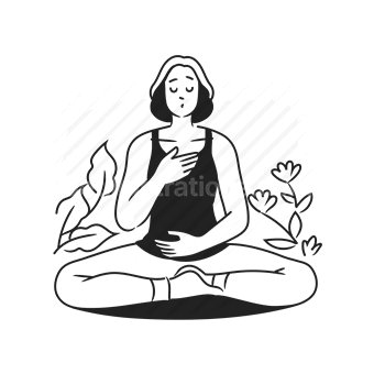 meditation, relaxation, wellness, nature, Vector illustration