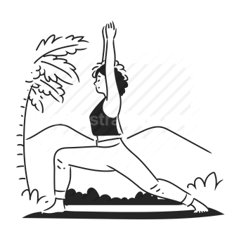 person, yoga, exercise, nature, relaxation