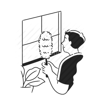 houseplant, woman, window, home decor, interior design
