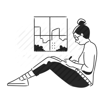 woman, relaxation, laptop, window, home, office