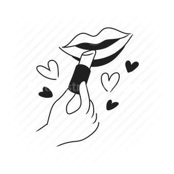 lip, heart, love, romantic, gesture, Vector illustration