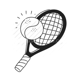 tennis, racket, sports, ball, vector illustration