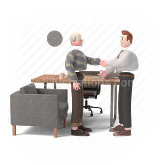 3d, people, deal, agreement, furniture, furnishing, contract, handshake