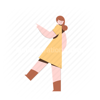 gesture, dress, woman, female, person