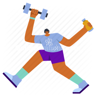 gym, workout, equipment, drink, bottle, beverage, man, people, person