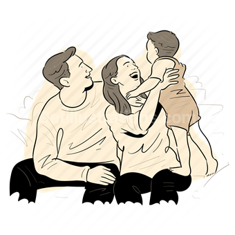 Family and Children, Relationships, Togetherness, Vector illustration