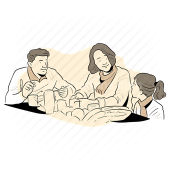 Family, Gathering, Togetherness, Vector illustration