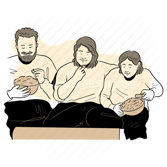 Family, Togetherness, Sharing, Vector illustration