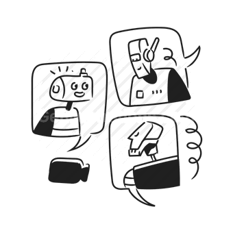 characters, symbols, abstract, communication, Vector illustration