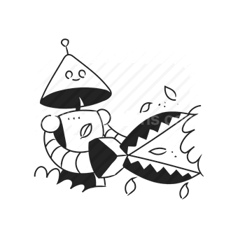 mushroom, monster, creature, nature