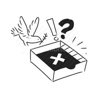 question, surprise, open box, vector illustration