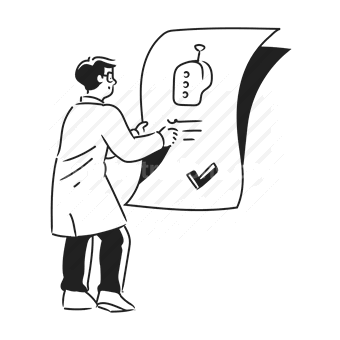 man, measurement, analytics, statistics, data, Vector illustration