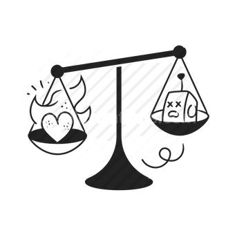 heart, scale, balance, emotions
