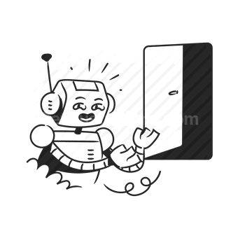robot, technology, waving, greeting, communication