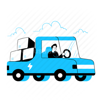 van, vehicle, deliver, logistic, e-commerce, order, shipping