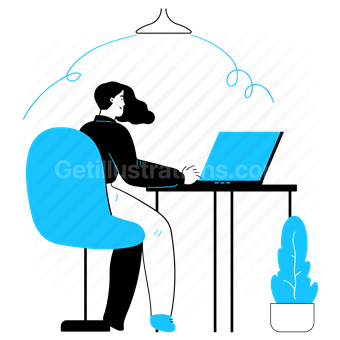 work from home, home, desk, office, computer, furniture, woman