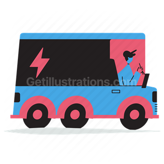 truck, vehicle, transport, man, delivery, shipping, express, speed