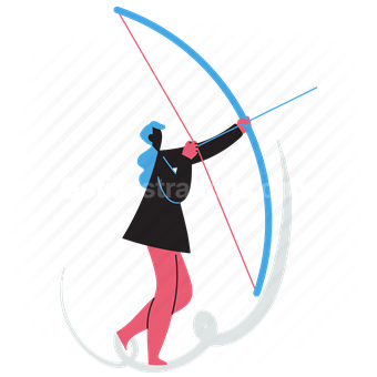 archery, bow, arrow, shoot, activity, sport, game, woman