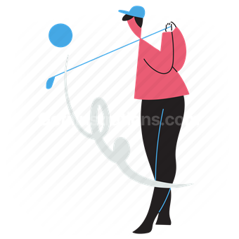 golf, ball, golfing, club, sport, game, activity, fitness, man