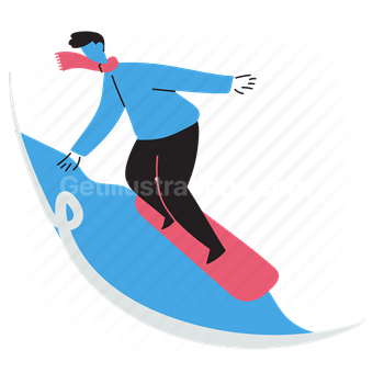 snowboarding, board, snowboard, activity, sport, game, man